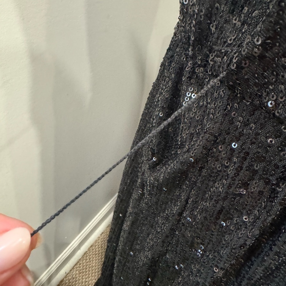 DKNY Black Sequin Sleeveless Gown - Picture 14 of 15